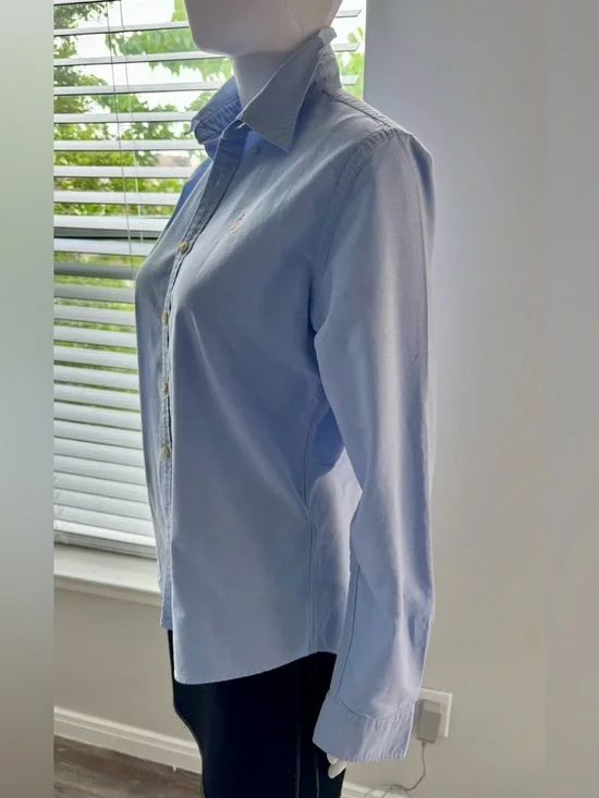 Polo Ralph Lauren. Women's Oxford Cotton Shirt, Size 10. Light Blue. Features - Picture 5 of 16